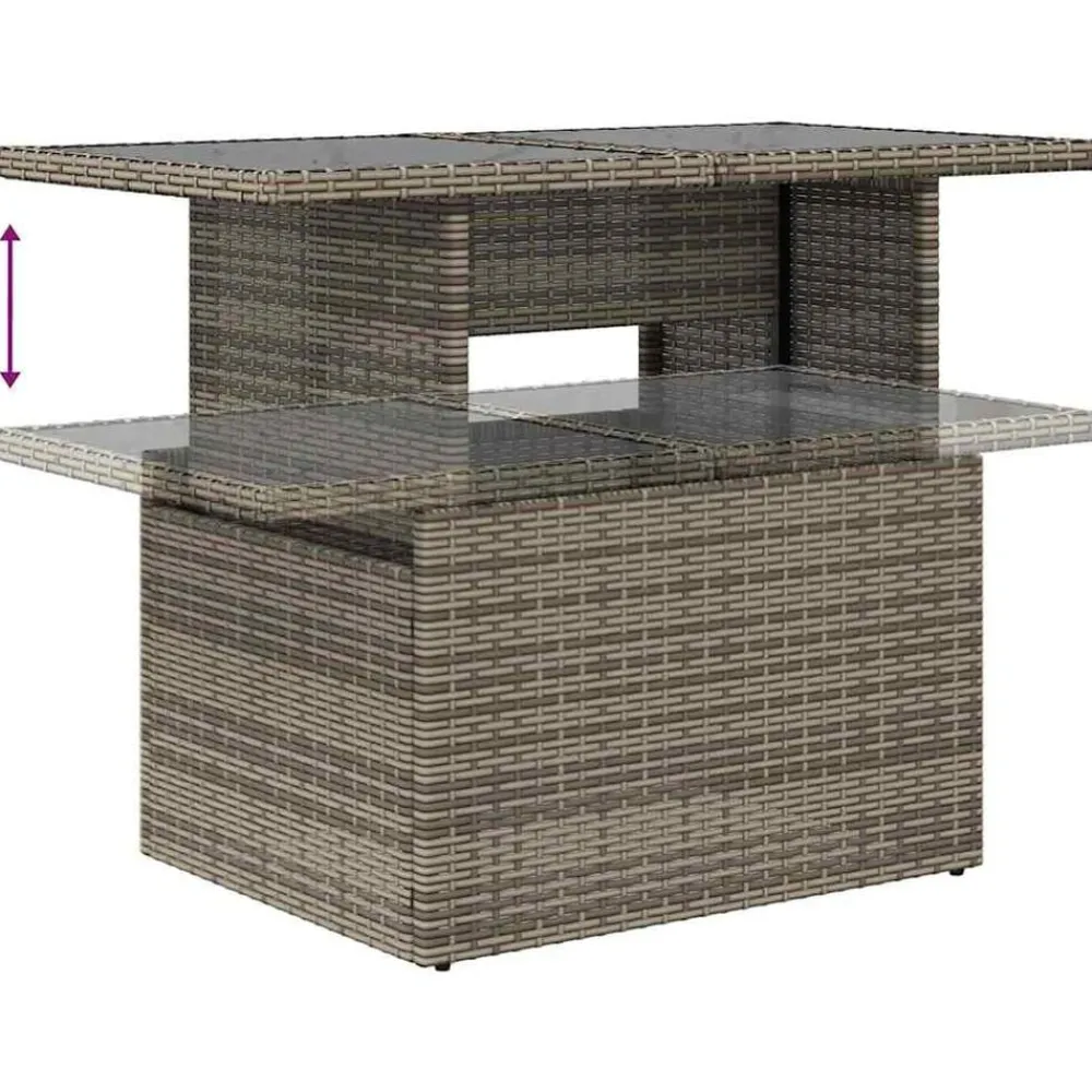 vidaXL Juego de comedor para exteriores con cojín 5 pcs Poliratán Gris Online
