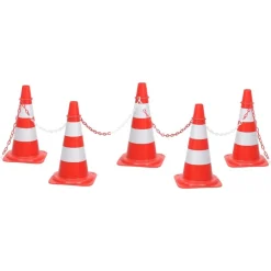 vidaXL Juego de conos con cadena 10 m rojo y blanco Best
