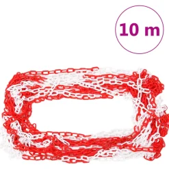 vidaXL Juego de conos con cadena 10 m rojo y blanco Best