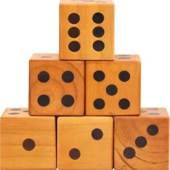 vidaXL Juegos-Juego de dados de patio gigantes 6 piezas madera maciza de pino