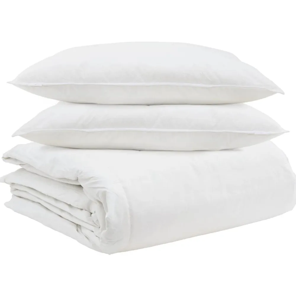 vidaXL Juego de Edredón con almohada 3 pcs Pluma de pato