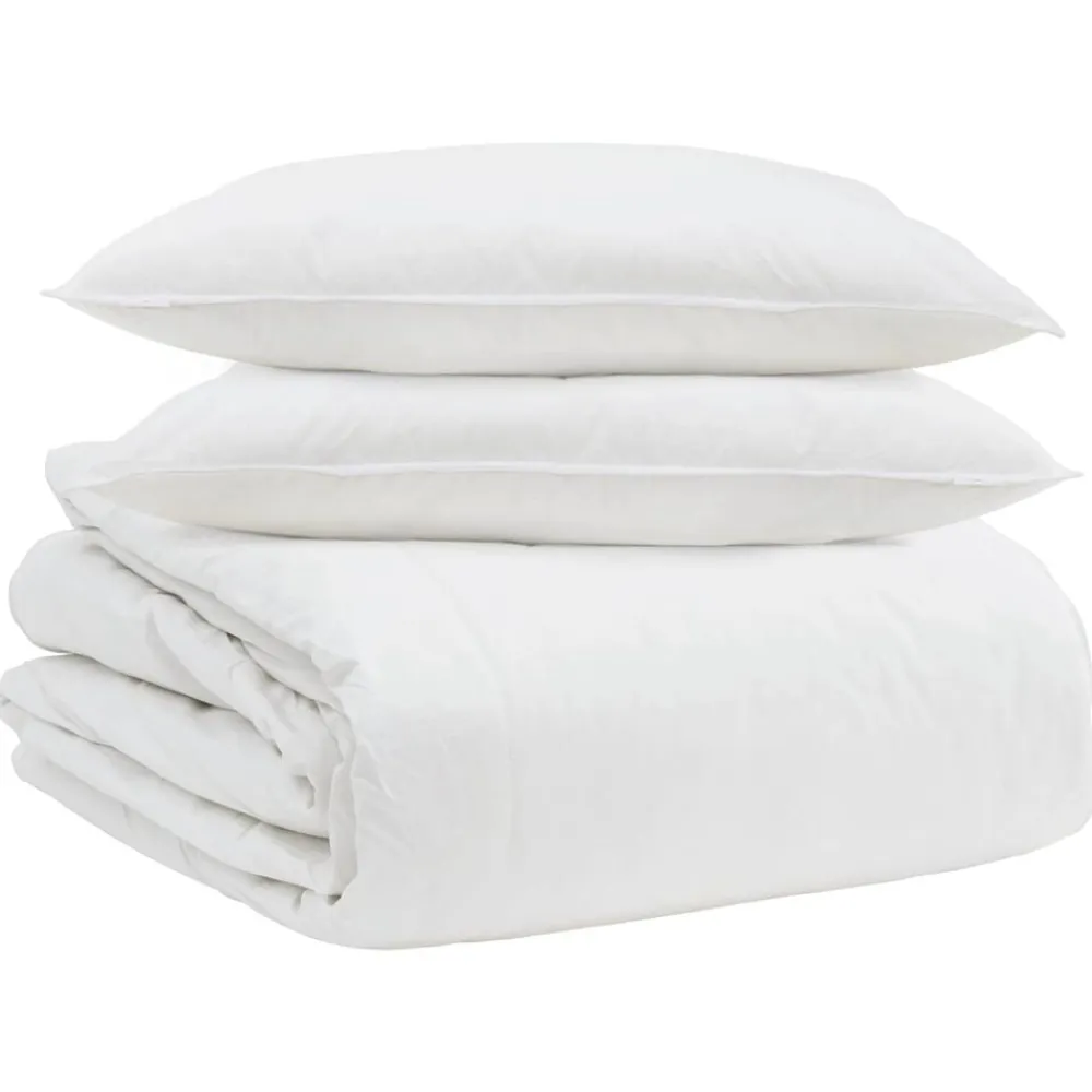 vidaXL Juego de Edredón con almohada 3 pcs Pluma de pato Hot