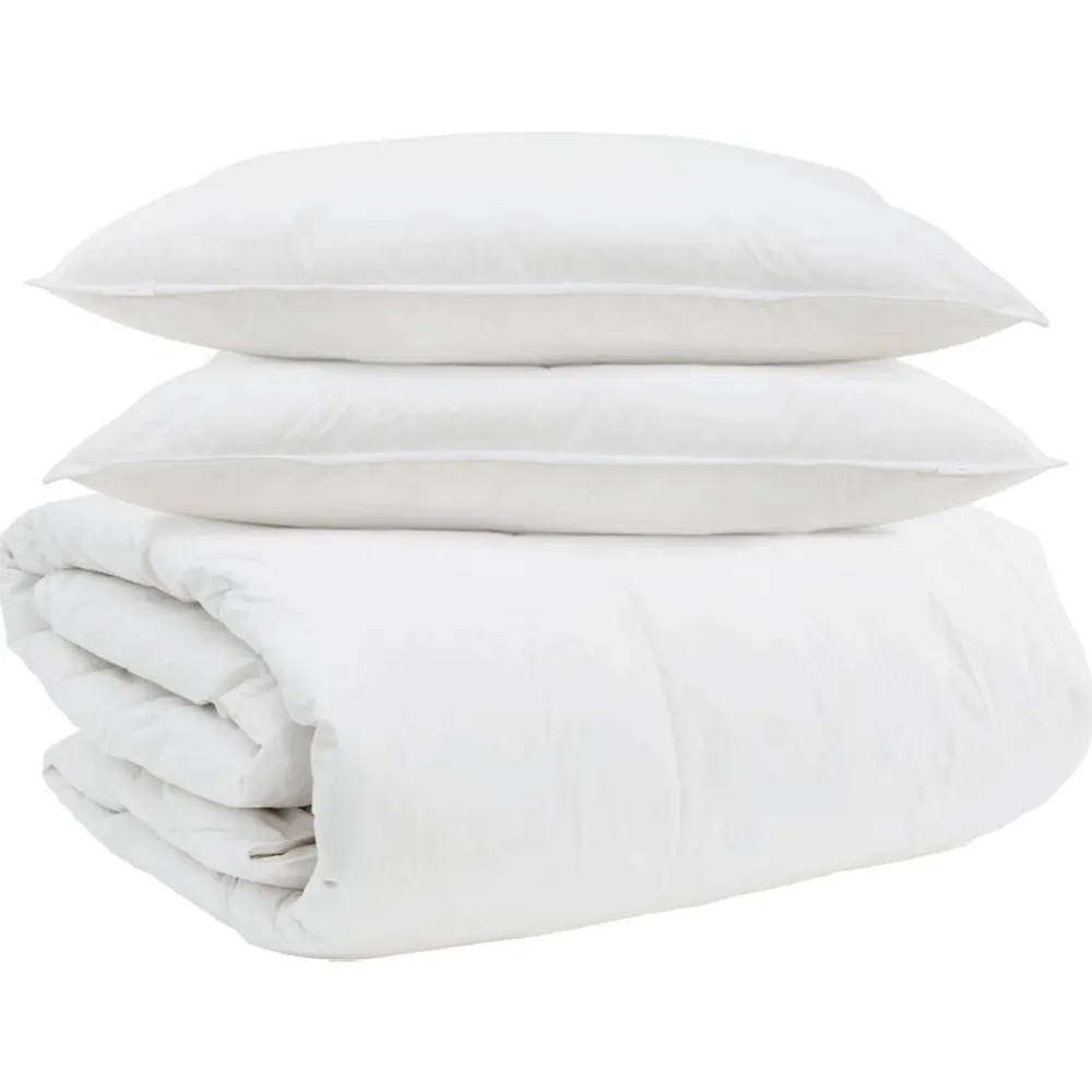 vidaXL Juego de Edredón con almohada 3 pcs Pluma de pato New