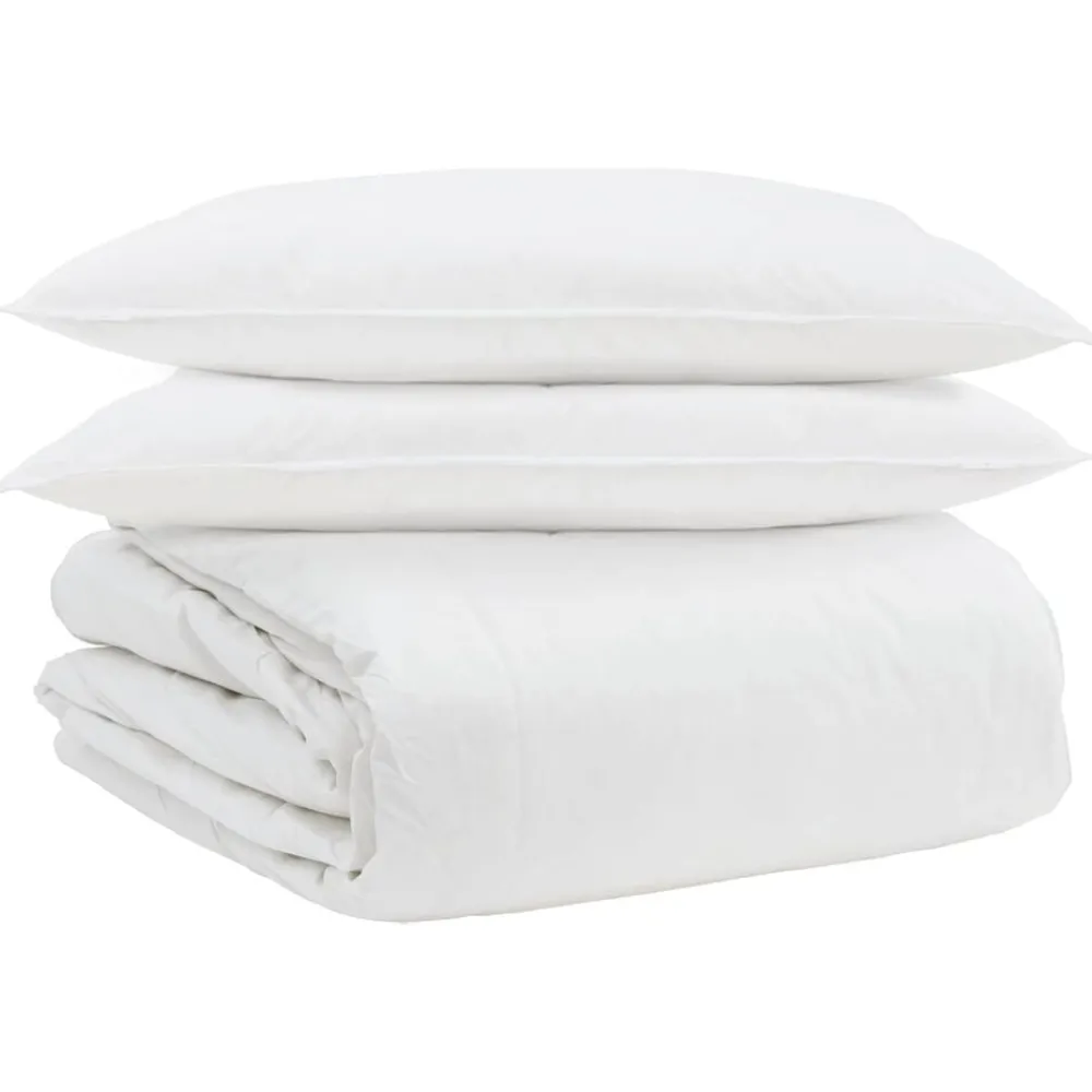 vidaXL Juego de Edredón con almohada 3 pcs Pluma de pato