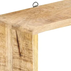 vidaXL Juego de estantes cubo de pared 3 piezas madera maciza de mango Discount