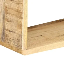 vidaXL Juego de estantes cubo de pared 3 piezas madera maciza de mango Discount