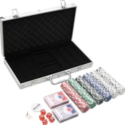 vidaXL Juegos-Juego de fichas de póker 300 piezas 11,5 g