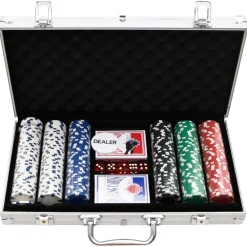 vidaXL Juegos-Juego de fichas de póker 300 piezas 11,5 g