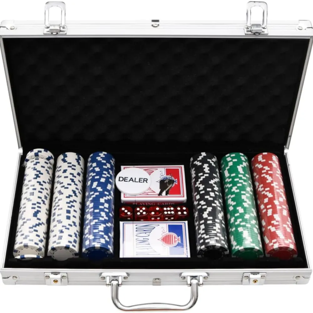 vidaXL Juegos-Juego de fichas de póker 300 piezas 11,5 g