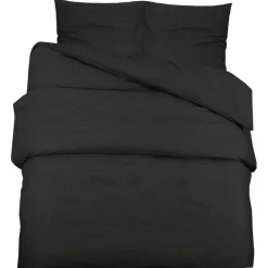 vidaXL Juego de funda nórdica algodón 140x200 cm Negro Outlet