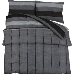 vidaXL Juego de funda nórdica algodón 140x200 cm Gris oscuro Sale