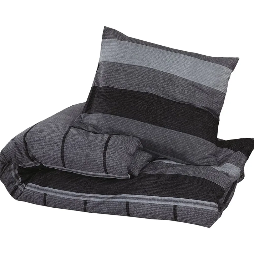 vidaXL Juego de funda nórdica algodón 140x200 cm Gris oscuro Sale