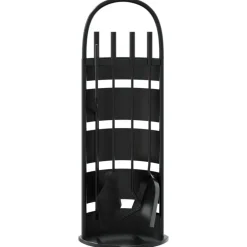 vidaXL Accesorios Para Hornos De Leña Y Chimeneas-Juego de herramientas para chimenea de 5 piezas, 23 x 15 x 66 cm, acero