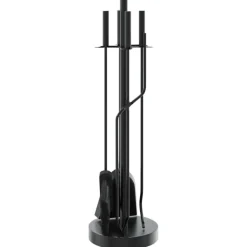 vidaXL Juego de herramientas para chimenea de 5 piezas, 18 x 66 cm, acero New