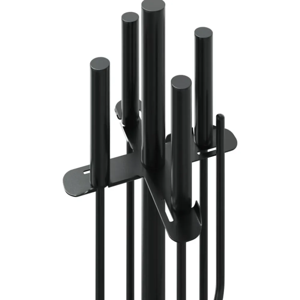 vidaXL Juego de herramientas para chimenea de 5 piezas, 18 x 66 cm, acero New