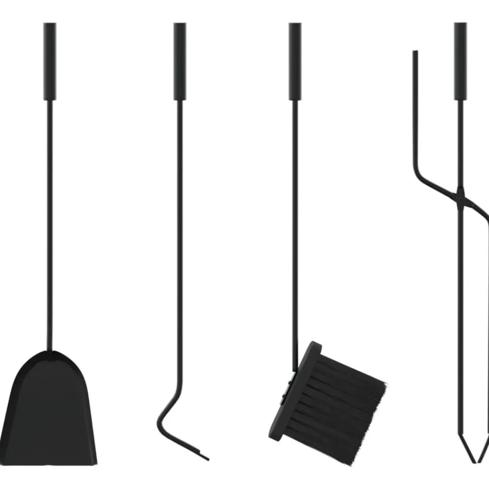 vidaXL Juego de herramientas para chimenea de 5 piezas, 18 x 66 cm, acero New