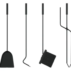 vidaXL Juego de herramientas para chimenea de 5 piezas, 23 x 15 x 66 cm, acero Clearance