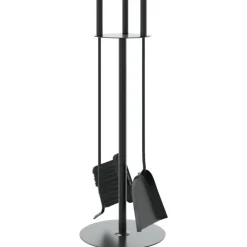 vidaXL Accesorios Para Hornos De Leña Y Chimeneas-Juego de herramientas para chimenea de 4 piezas, 22 x 59 cm, acero