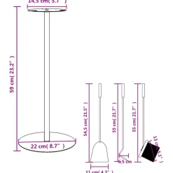 vidaXL Accesorios Para Hornos De Leña Y Chimeneas-Juego de herramientas para chimenea de 4 piezas, 22 x 59 cm, acero