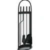 vidaXL Accesorios Para Hornos De Leña Y Chimeneas-Juego de herramientas para chimenea de 5 piezas, 23 x 15 x 66 cm, acero