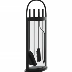 vidaXL Accesorios Para Hornos De Leña Y Chimeneas-Juego de herramientas para chimenea de 5 piezas, 23 x 15 x 66 cm, acero