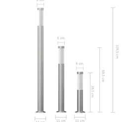 vidaXL Juego de lámparas de jardín 3 pzas acero inoxidable impermeable Online