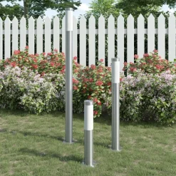vidaXL Juego de lámparas de jardín 3 pzas acero inoxidable impermeable Online