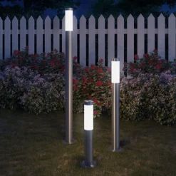vidaXL Juego de lámparas de jardín 3 pzas acero inoxidable impermeable Online