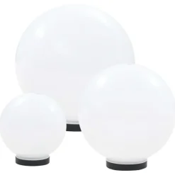 vidaXL Iluminación-Juego de lámparas de bola LED 3 pzas esféricas 20/30/40 cm PMMA
