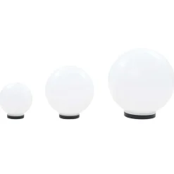 vidaXL Iluminación-Juego de lámparas de bola LED 3 pzas esféricas 20/30/40 cm PMMA
