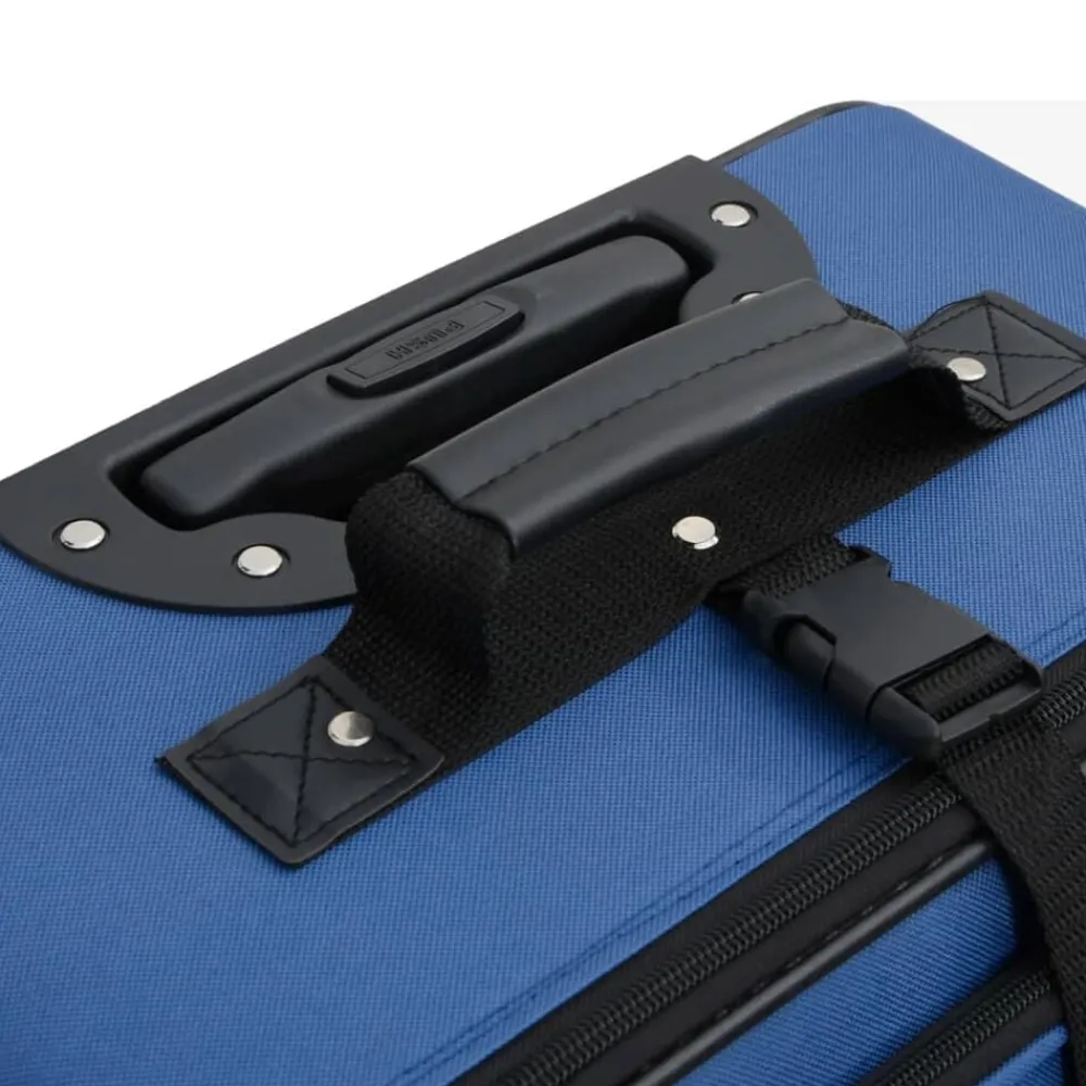 vidaXL Juego de maletas de viaje de 5 piezas tela Azul Clearance