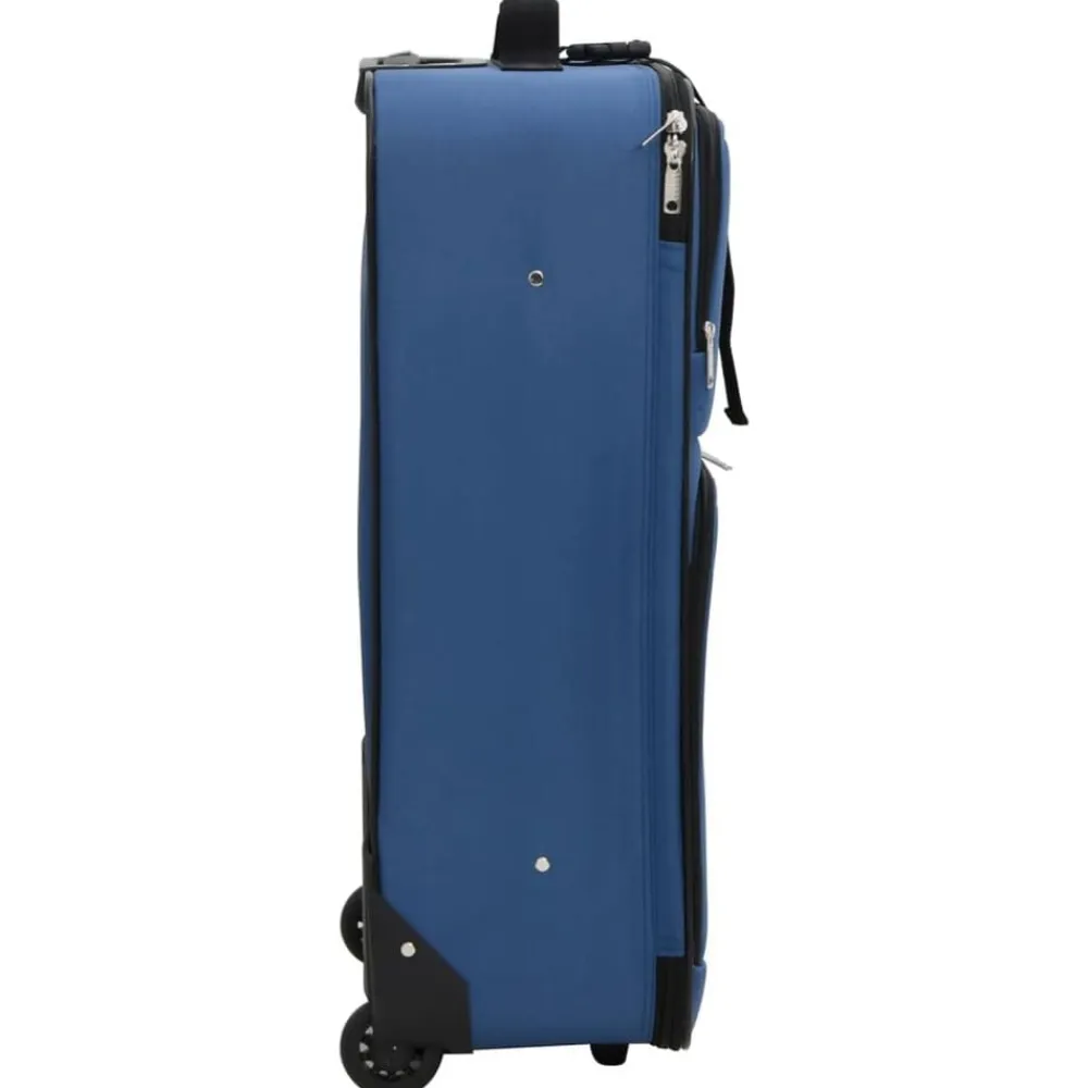 vidaXL Juego de maletas de viaje de 5 piezas tela Azul Clearance