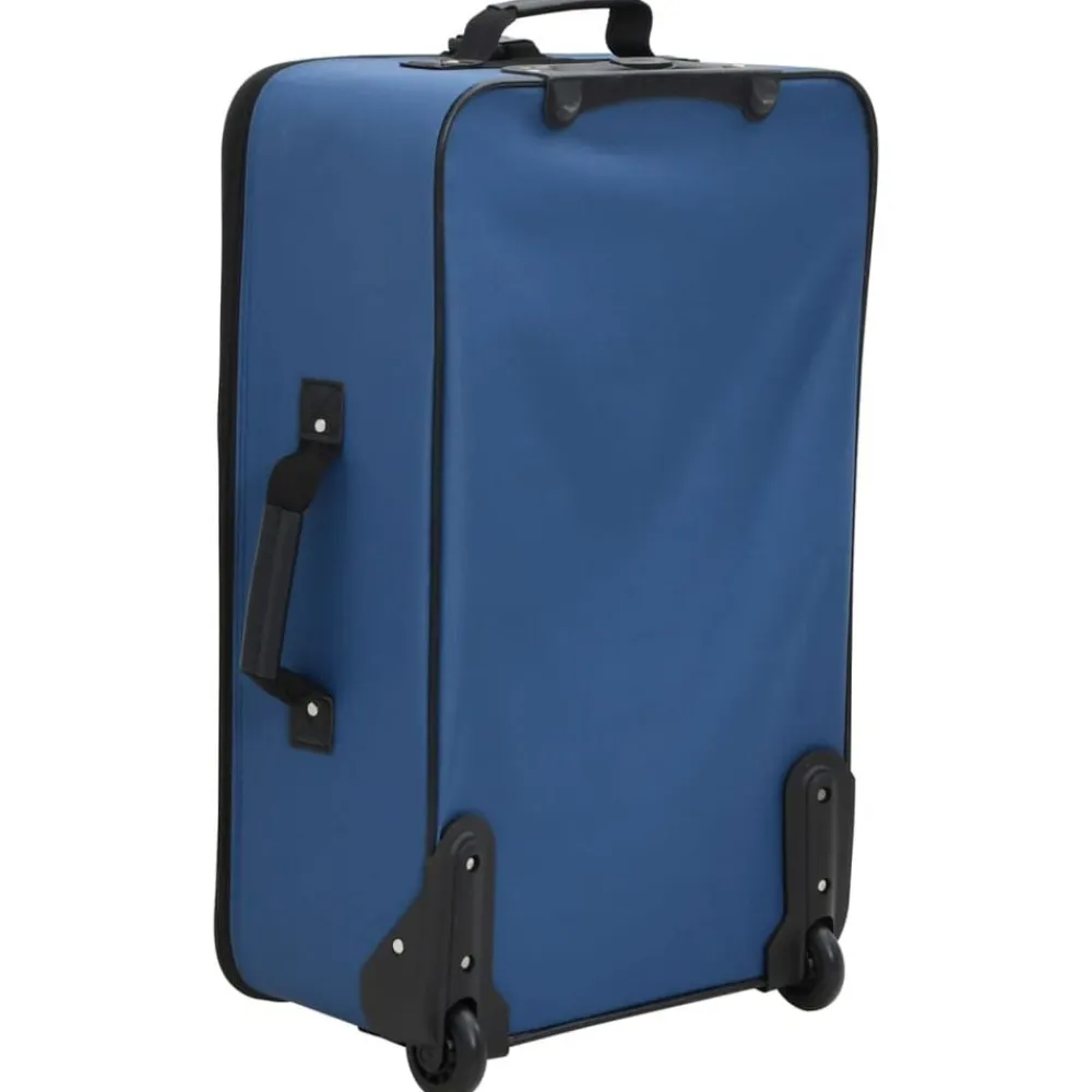 vidaXL Juego de maletas de viaje de 5 piezas tela Azul Clearance