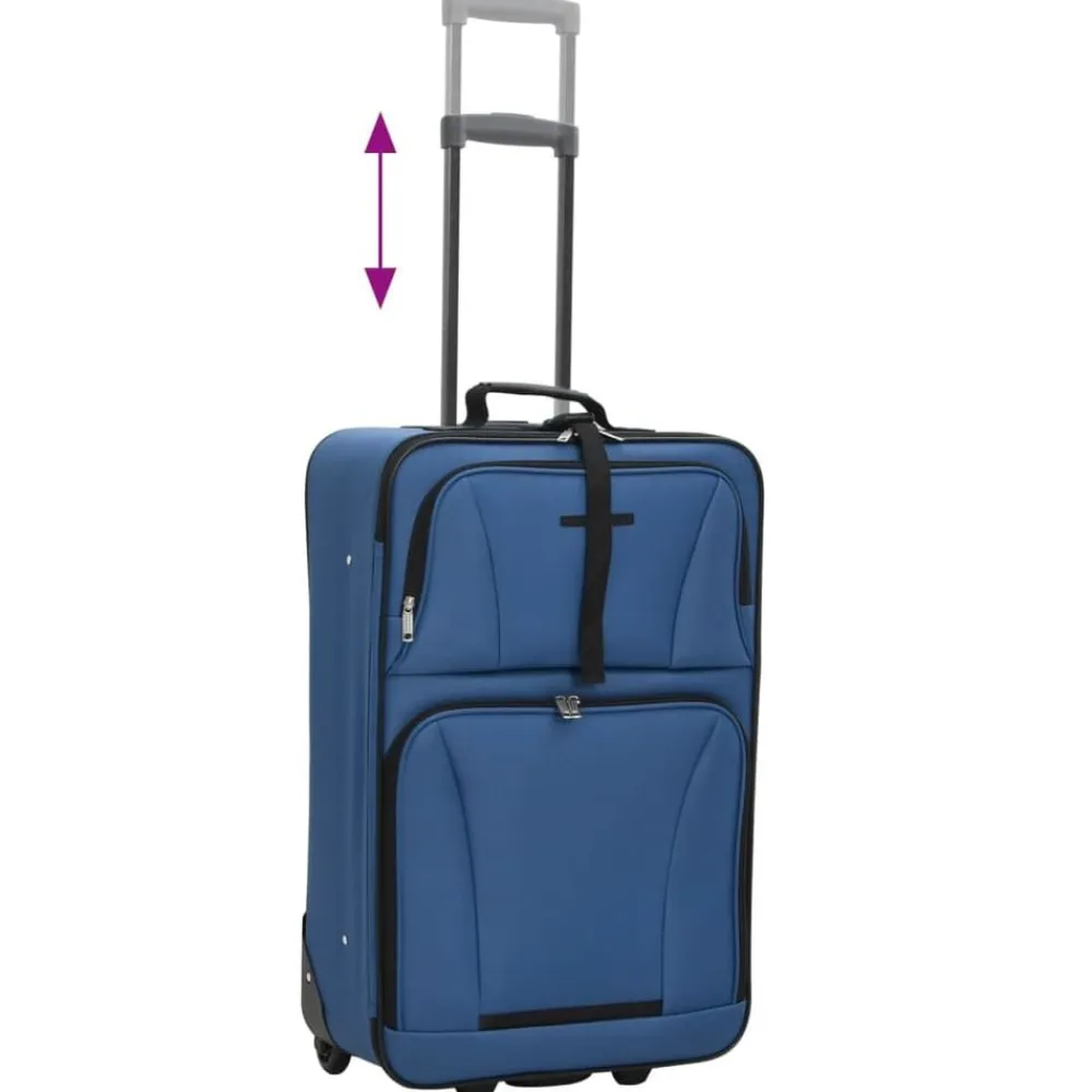 vidaXL Juego de maletas de viaje de 5 piezas tela Azul Clearance