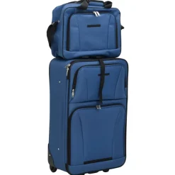 vidaXL Juego de maletas de viaje de 5 piezas tela Azul Clearance