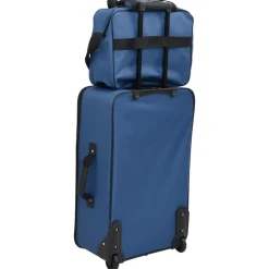 vidaXL Juego de maletas de viaje de 5 piezas tela Azul Clearance