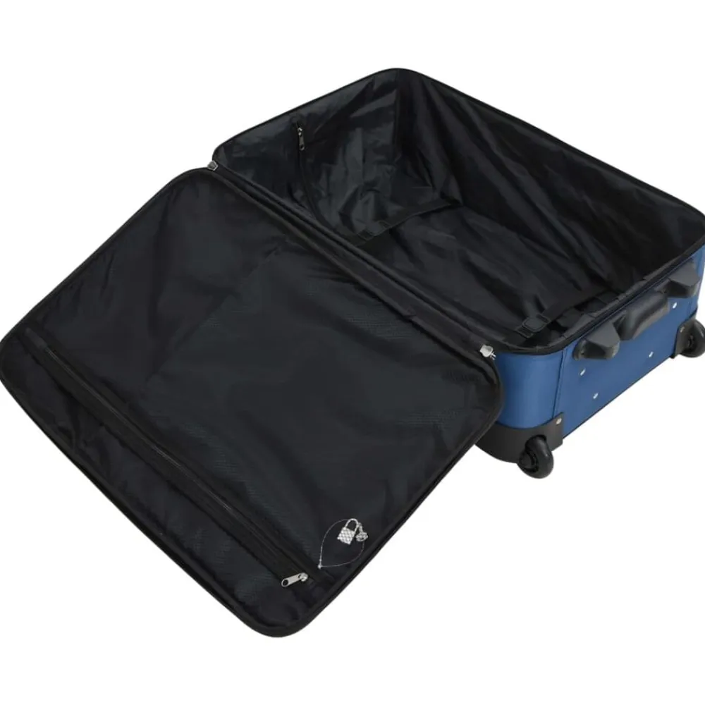 vidaXL Juego de maletas de viaje de 5 piezas tela Azul Clearance