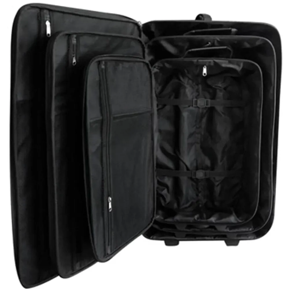 vidaXL Juego de maletas de viaje 5 piezas Negro Discount