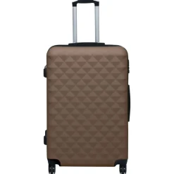 vidaXL Juego de maletas rígidas con ruedas 2 piezas ABS marrón Marr&oacute;n New