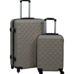vidaXL Maletas Y Bolsos De Viaje-Juego de maletas rígidas con ruedas 2 piezas ABS gris