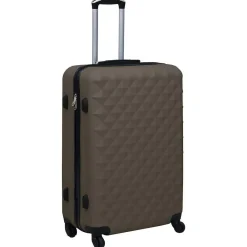 vidaXL Juego de maletas rígidas con ruedas 3 piezas ABS marrón Marr&oacute;n Clearance