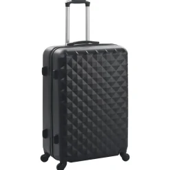 vidaXL Juego de maletas rígidas con ruedas trolley 3 piezas ABS Negro Best