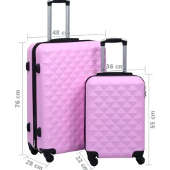 vidaXL Maletas Y Bolsos De Viaje-Juego de maletas rígidas con ruedas 2 piezas ABS