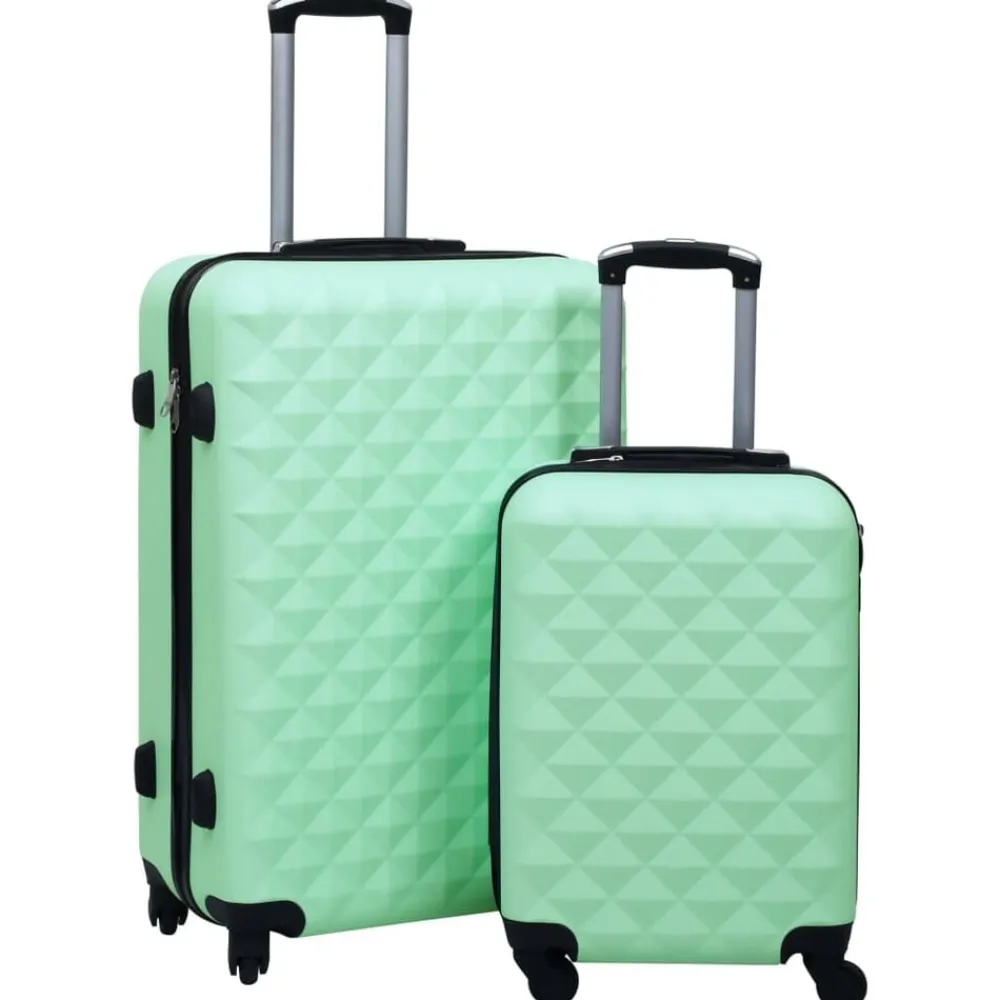vidaXL Maletas Y Bolsos De Viaje-Juego de maletas rígidas con ruedas 2 piezas ABS verde