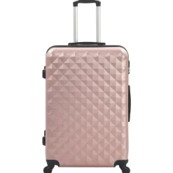 vidaXL Juego de maletas rígidas ruedas trolley 3 pzas ABS Rosa dorado New