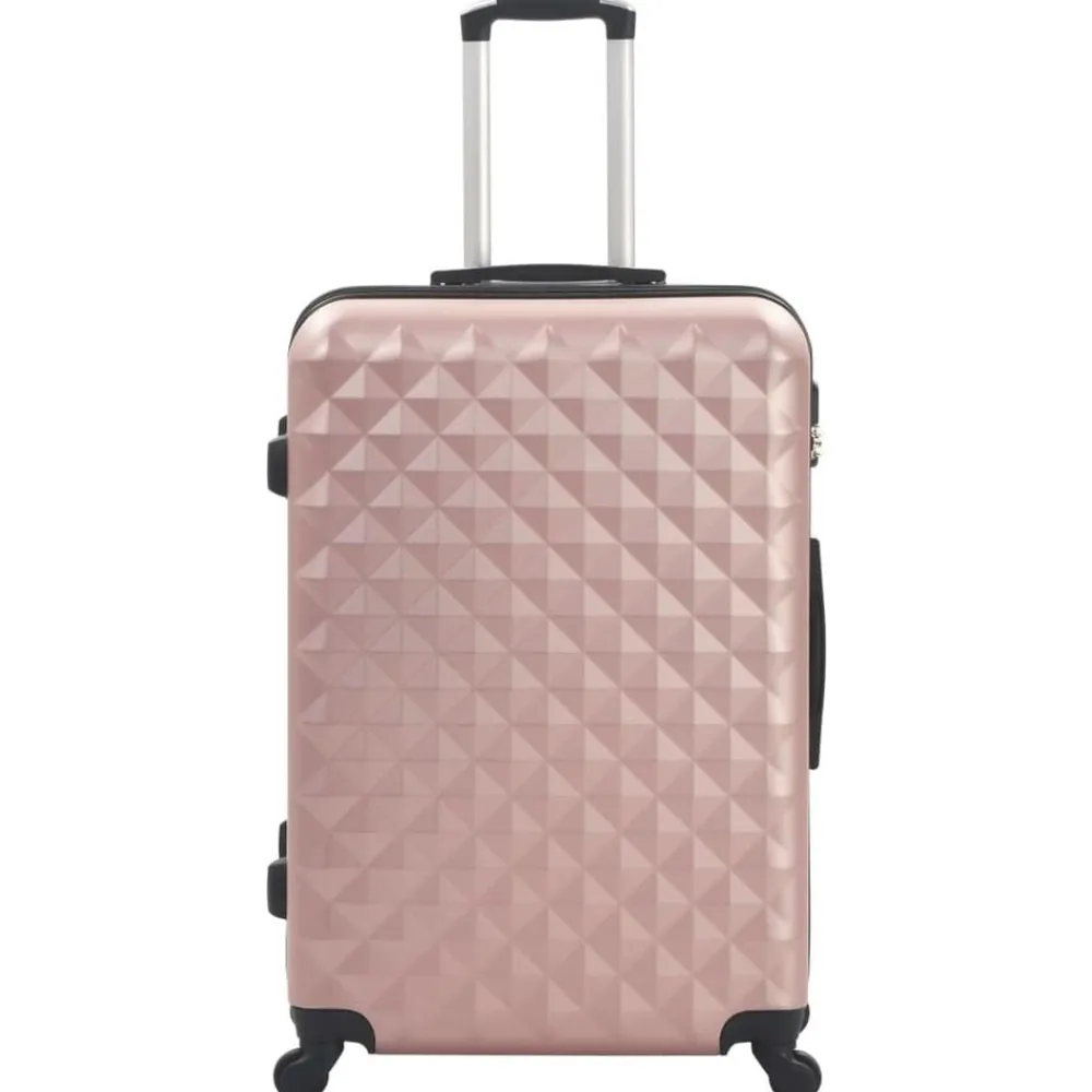 vidaXL Juego de maletas rígidas ruedas trolley 3 pzas ABS Rosa dorado New