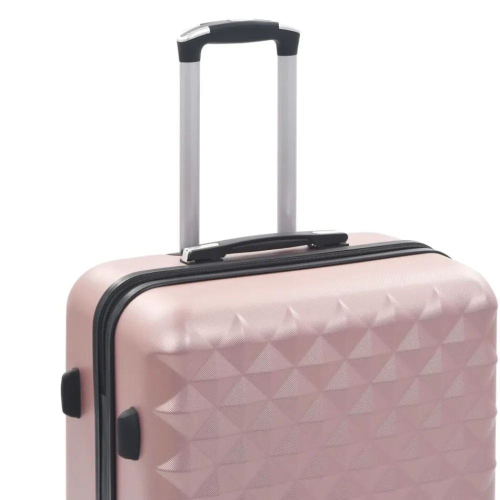 vidaXL Juego de maletas rígidas ruedas trolley 3 pzas ABS Rosa dorado New