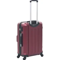 vidaXL Juego de maletas rígidas ruedas trolley 3 pzas rojo tinto ABS Rojo vino tinto New