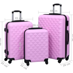vidaXL Maletas Y Bolsos De Viaje-Juego de maletas rígidas 3 piezas ABS