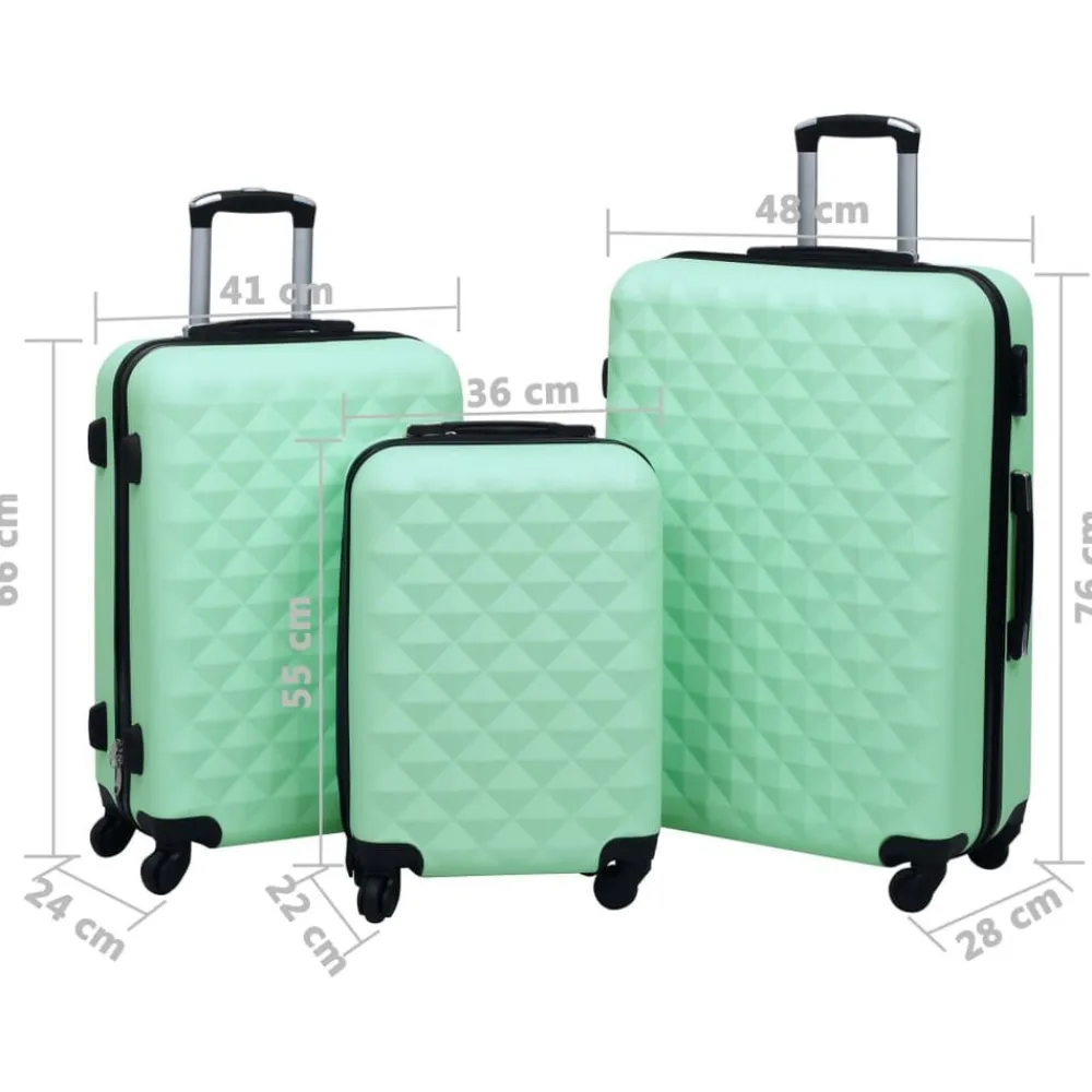 vidaXL Maletas Y Bolsos De Viaje-Juego de maletas rígidas con ruedas 3 piezas ABS